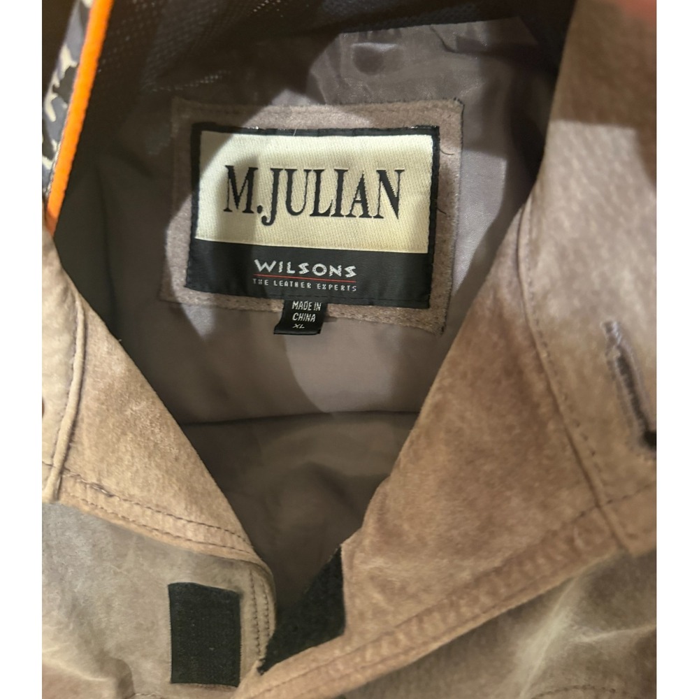 Vintage M Julian Wilsons Suede Utility Jacket XL Convertible Zip Off Sleeves Y2K - Picture 9 of 11